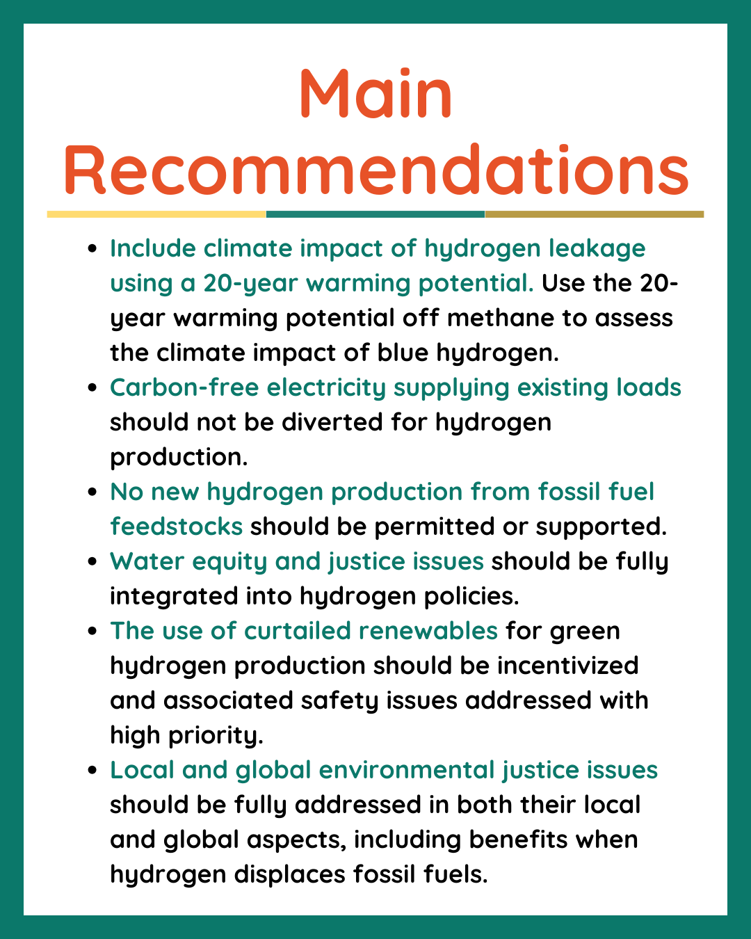 Hydrogen’s warming impact recs Hydrogen’s warming impact recs